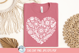 Flower Heart SVG | Heart-shaped Flower Bouquet Shirt Wispy Willow Designs Company
