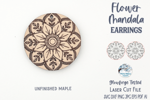 Flower Mandala Earrings Wispy Willow Designs Company
