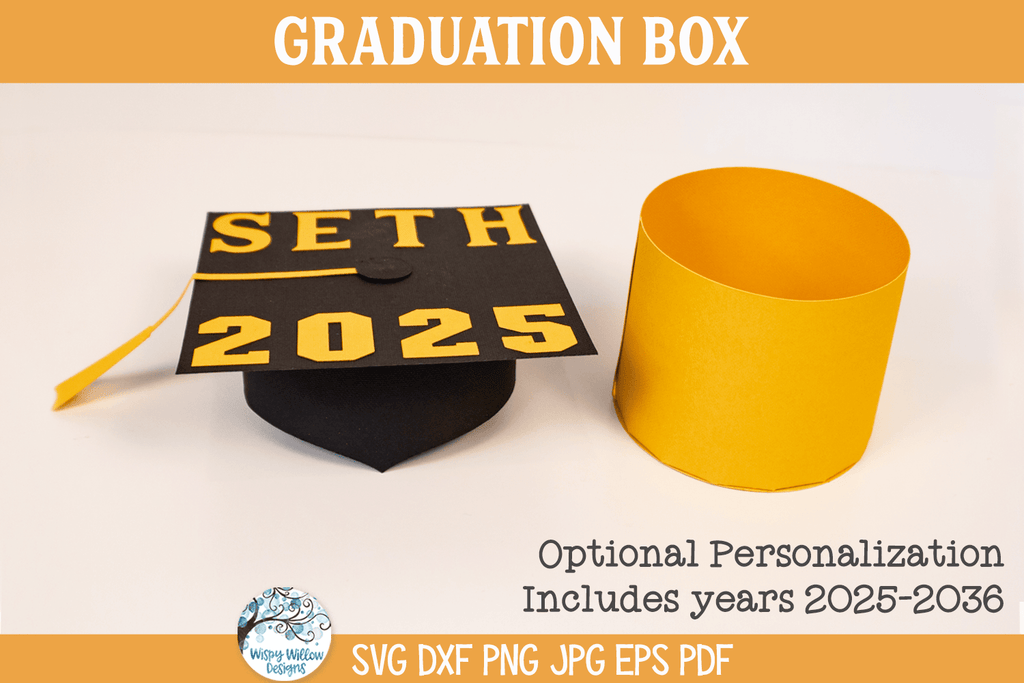 Graduation Cap Box SVG File | Cardstock Money Holder Gift Wispy Willow Designs Graduation Cap Box SVG File | Cardstock Money Holder Gift Wispy Willow Designs