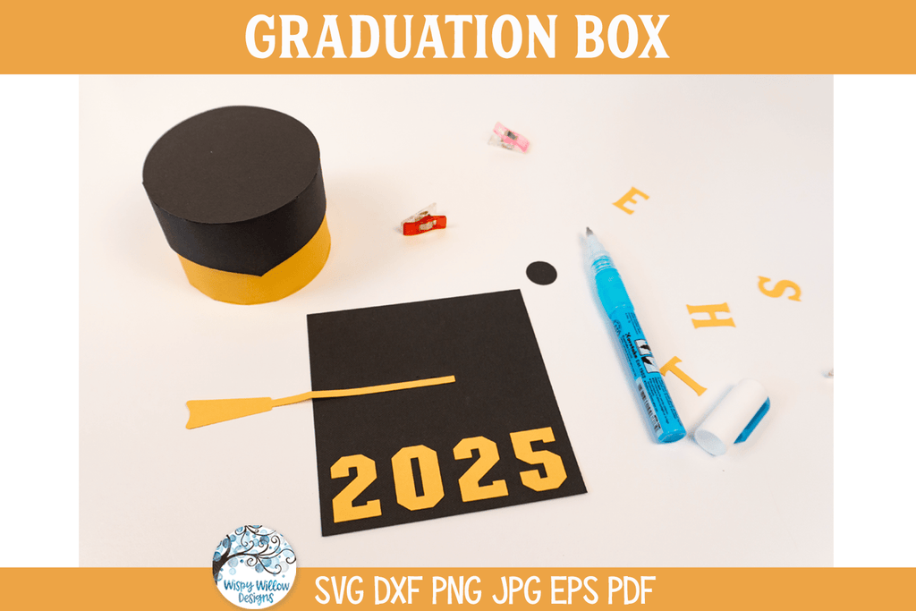 Graduation Cap Box SVG File | Cardstock Money Holder Gift Wispy Willow Designs Graduation Cap Box SVG File | Cardstock Money Holder Gift Wispy Willow Designs