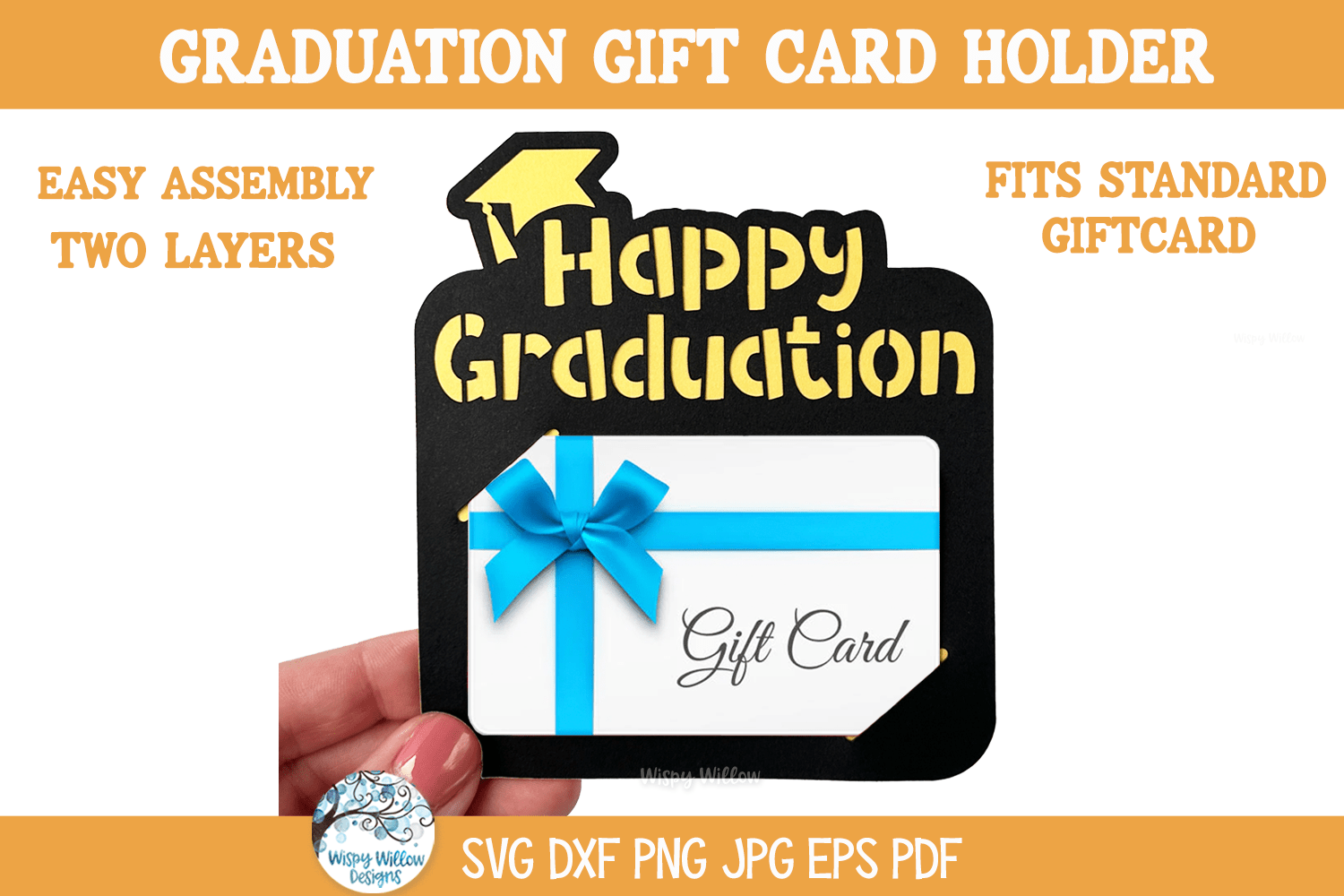Graduation Gift Card Holder SVG | Customizable Holder Design Wispy Willow Designs Company