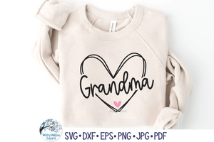 Grandma Heart SVG Wispy Willow Designs Company