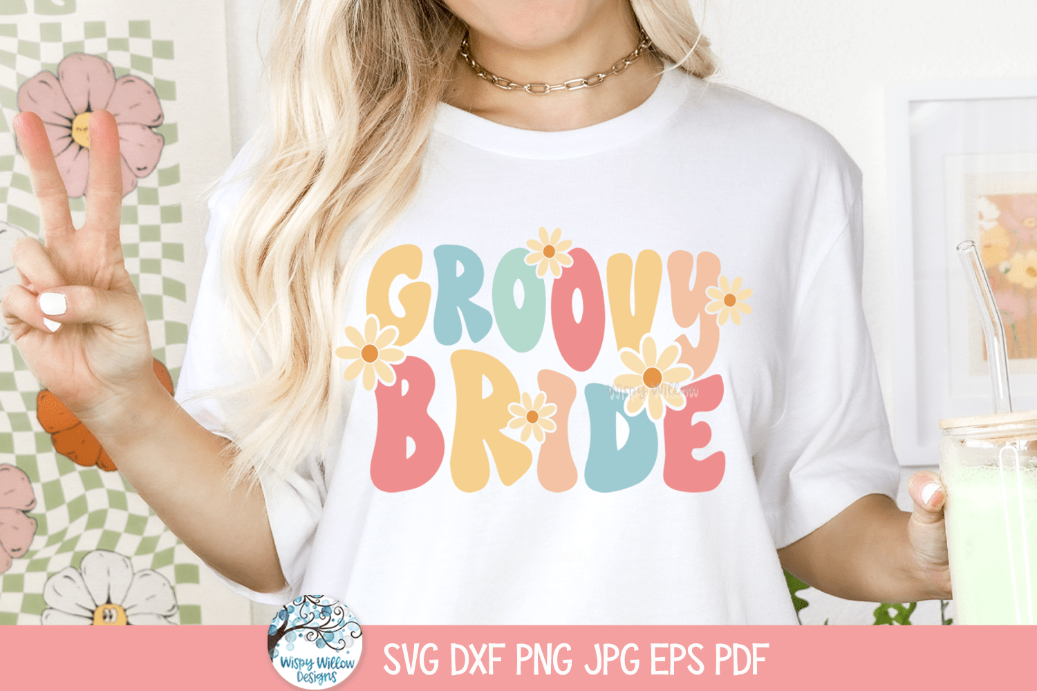 Groovy Bride SVG | Vibrant Retro Wedding Party Design Wispy Willow Designs Company