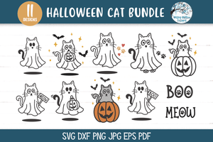Halloween Cat SVG Bundle | Ghost Pet Animals Wispy Willow Designs Company
