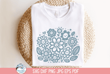Happy Flowers SVG | Smiling Flower Sketch Shirt Wispy Willow Designs Company