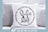 Happy Spring SVG | Round Easter Bunny Sign Wispy Willow Designs Company