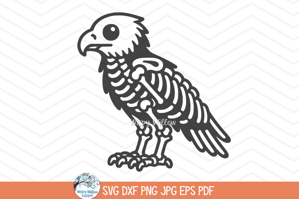 Hawk Skeleton SVG | Halloween Bird of Prey Design – Wispy Willow Designs