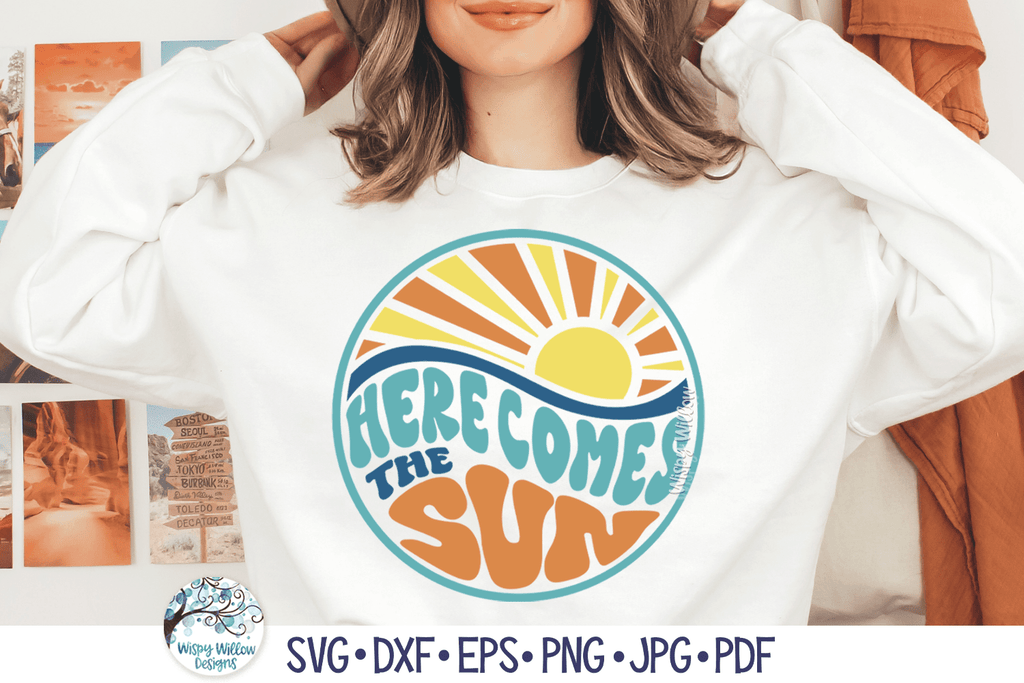 Here Comes The Sun SVG | Round Beach Waves Wispy Willow Designs Company