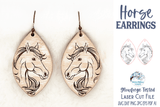 Horse Earrings SVG File for Glowforge or Laser Cutter Wispy Willow Designs Company