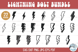 Lightning Bolt SVG Bundle Wispy Willow Designs Company