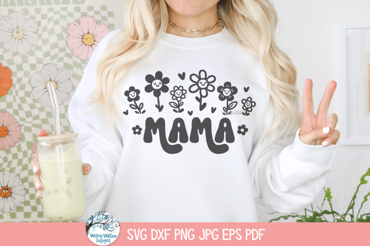 Mama Flowers SVG | Playful Mother's Day T-Shirt Design Wispy Willow Designs Company