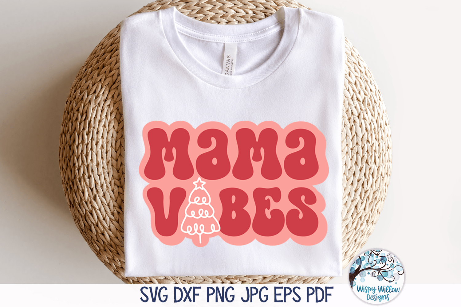 Mama Vibes SVG | Groovy Christmas for Mothers Wispy Willow Designs Company