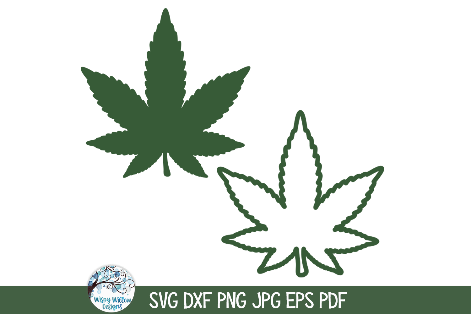 Marijuana Leaf SVG Wispy Willow Designs Company