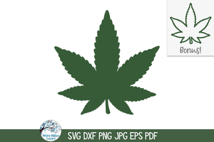 Marijuana Leaf SVG Wispy Willow Designs Company