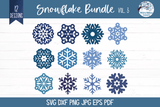 Mega Snowflake Bundle SVG | Winter Snowflake Silhouettes Wispy Willow Designs Company