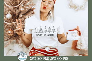 Merry And Bright Trees SVG | Christmas Design SVG Wispy Willow Designs Company