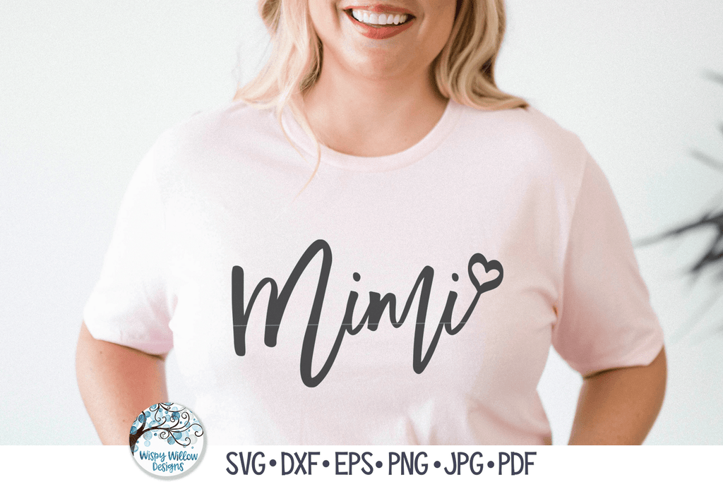Mimi Heart SVG | Script Cursive with Heart – Wispy Willow Designs