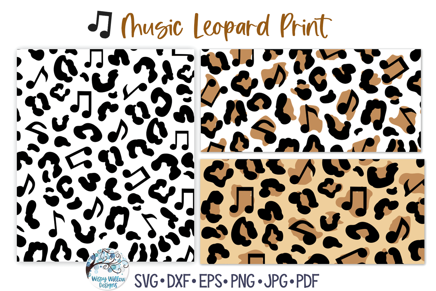 Music Leopard Print SVG | Animal Pattern Wispy Willow Designs Company