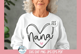 Nana Heart SVG Wispy Willow Designs Company