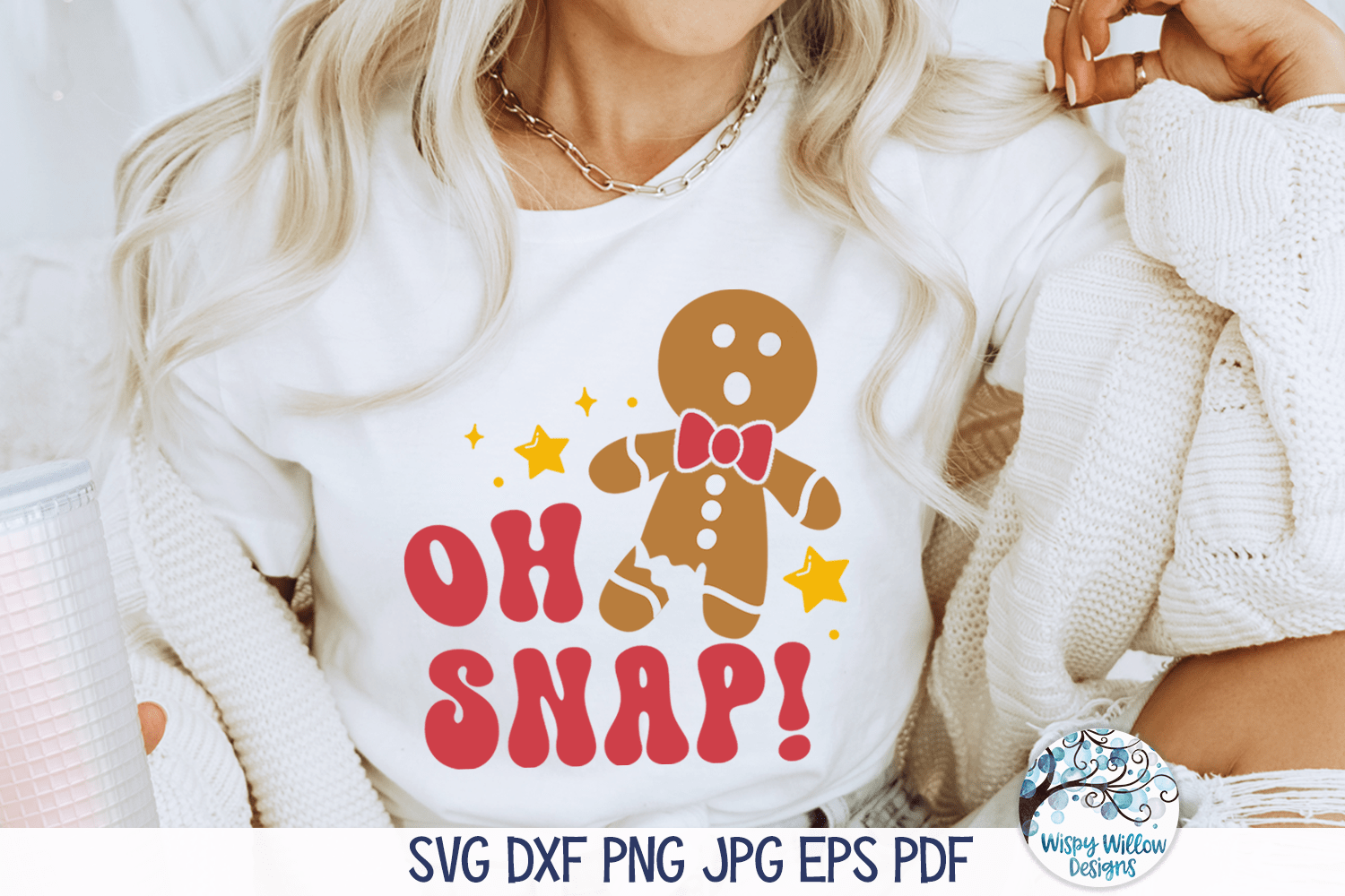 Oh Snap SVG | Funny Gingerbread Man Cookie Wispy Willow Designs Company