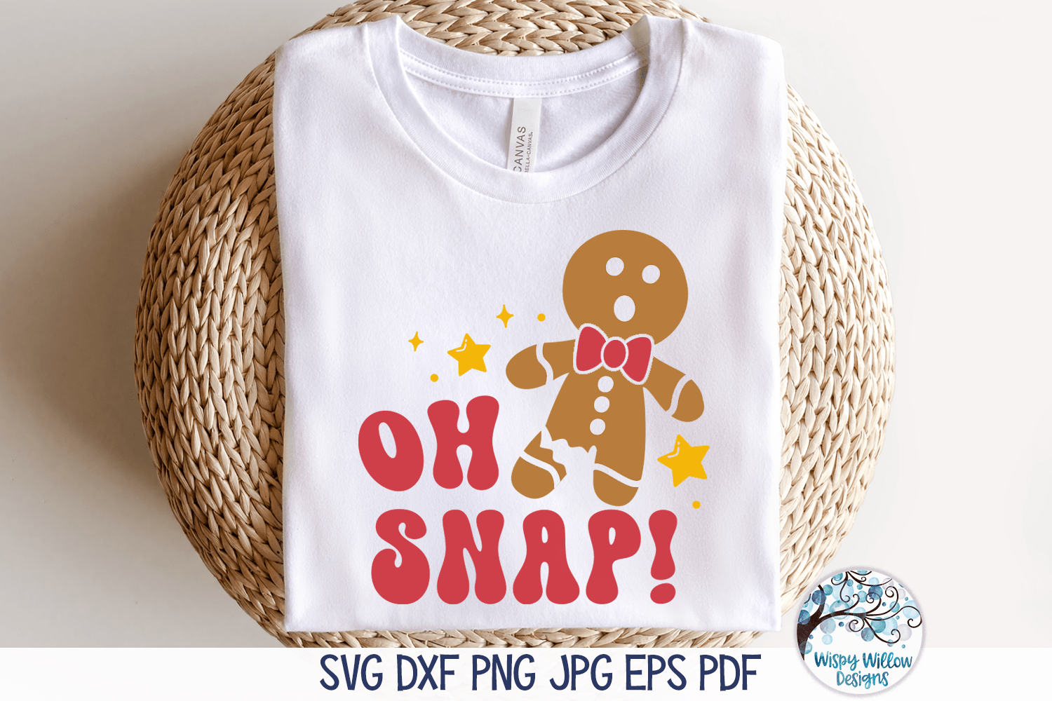 Oh Snap SVG | Funny Gingerbread Man Cookie Wispy Willow Designs Company