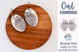 Owl Earrings SVG File for Glowforge or Laser Cutter Wispy Willow Designs Company