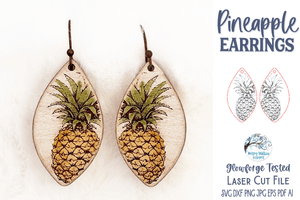 Pineapple Earring SVG File for Glowforge and Laser Cutter Wispy Willow Designs Company