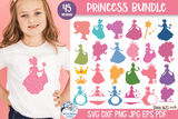 Princess Bundle SVG | Kids Princess Silhouettes Wispy Willow Designs Company