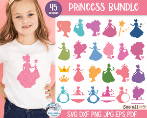 Princess Bundle SVG | Kids Princess Silhouettes Wispy Willow Designs Company