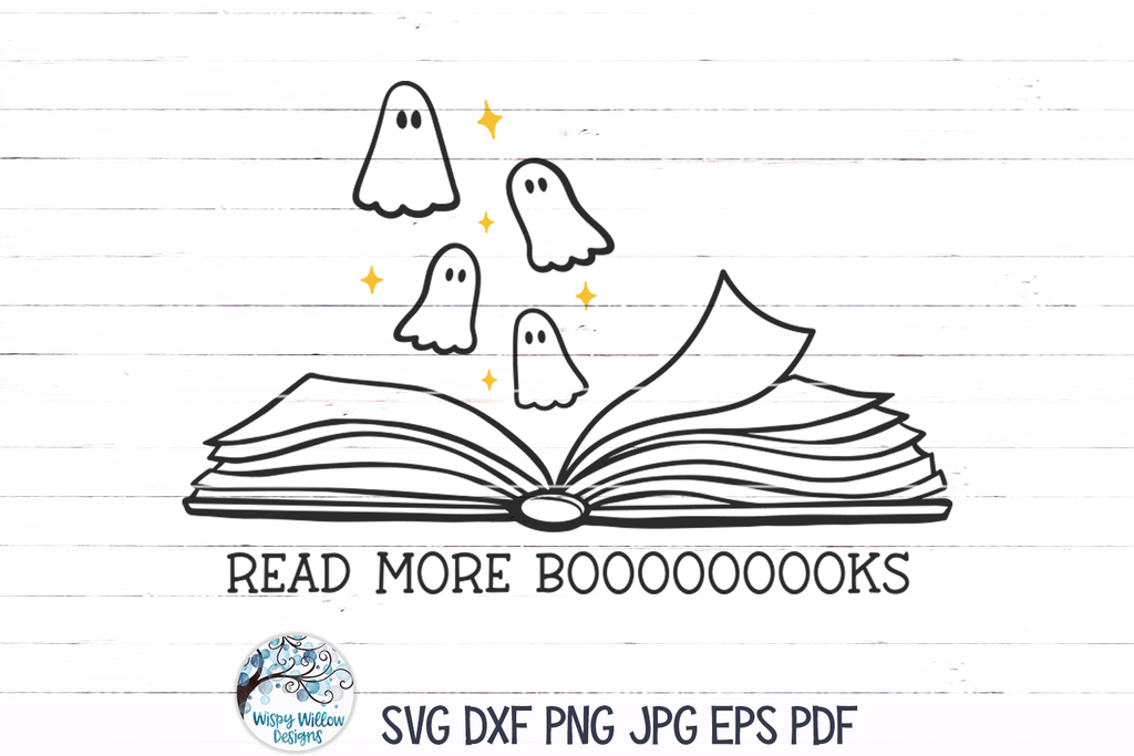 Read More Books | Halloween Ghost SVG Wispy Willow Designs Company
