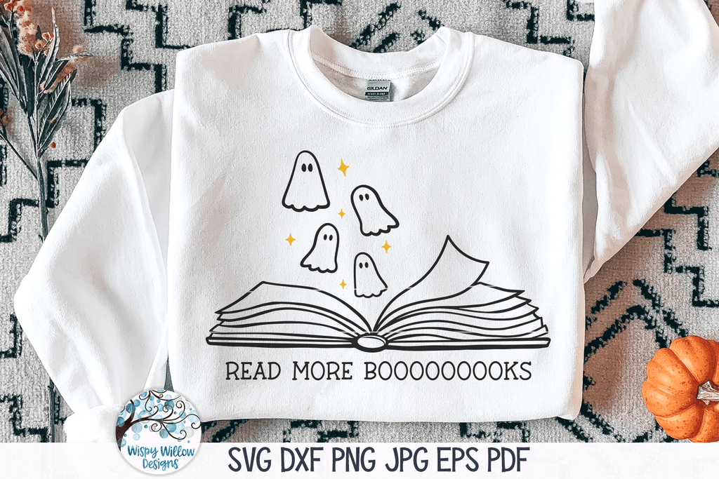 Read More Books | Halloween Ghost SVG Wispy Willow Designs Company