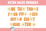 Retro Daisy Number SVG Bundle | Numerical Birthday Design Wispy Willow Designs Company