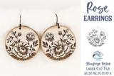 Rose Floral Earring File for Glowforge or Laser Wispy Willow Designs Company