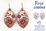 Rose Flower Earring File for Glowforge or Laser Wispy Willow Designs Company