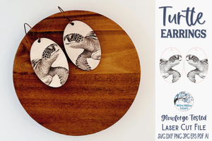Sea Turtle Earring File for Glowforge or Laser Cutter Wispy Willow Designs Company