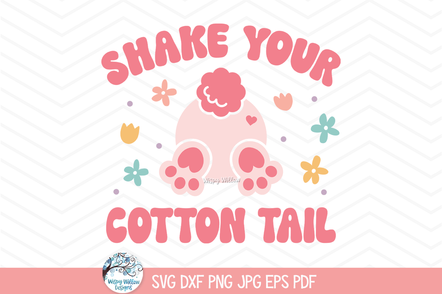 Shake Your Cotton Tail SVG | Colorful Spring Tee Wispy Willow Designs Company