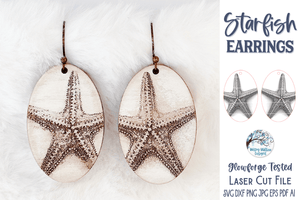 Starfish Earring File for Glowforge or Laser Cutter Wispy Willow Designs Company