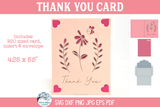 Thank You Card SVG | Floral Heart Cardstock Insert Card Wispy Willow Designs Company