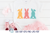 Three Easter Bunnies SVG Wispy Willow Designs Company