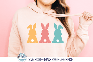 Three Easter Bunnies SVG Wispy Willow Designs Company