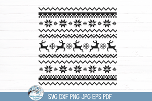 Ugly Christmas Sweater Pattern SVG Wispy Willow Designs Company