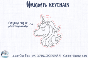 Unicorn Keychain for Glowforge or Laser Cutter Wispy Willow Designs Company