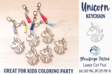 Unicorn Keychain for Glowforge or Laser Cutter Wispy Willow Designs Company