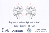 Valentine Cupid Earring SVG File for Glowforge and Laser Cutter Wispy Willow Designs Company