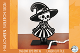 Witch Skeleton Shelf Sitter Sign | Halloween Laser Cut SVG File Wispy Willow Designs Company