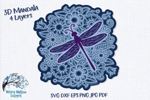 3D Dragonfly Mandala Wispy Willow Designs Company