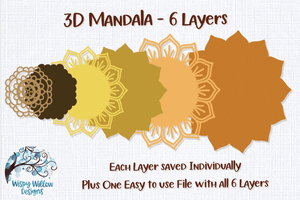 3D Sunflower Mandala Wispy Willow Designs Company