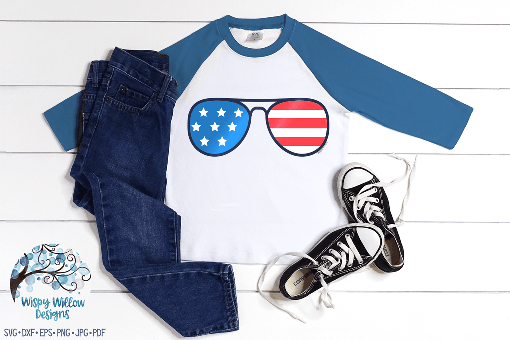 4th of July Sunglasses SVG Wispy Willow Designs Company