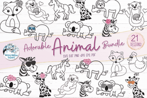 Adorable Animal SVG Bundle | Fox, Sloth, Zebra, Giraffe SVGs Wispy Willow Designs Company