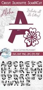 Aloha Split Alphabet SVG Bundle Wispy Willow Designs Company